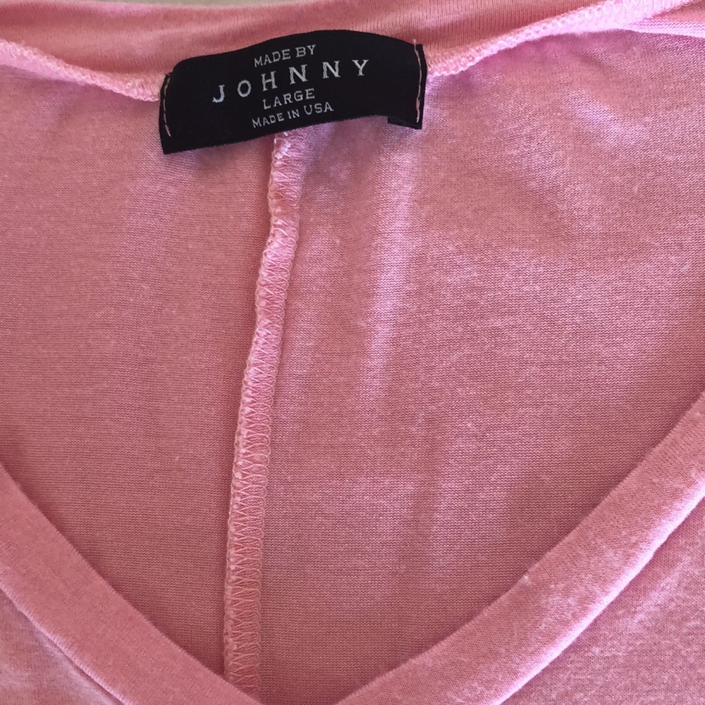 Made by Johny Pink Women's V-Neck Top - Large